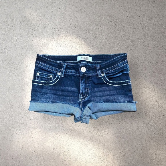 Telepatia Low-Mid Blue Denim Shorts - Picture 2 of 3